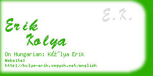 erik kolya business card